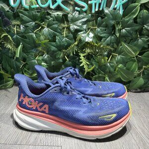 Hoka One Clifton 9 Running Shoes Womens Size 7.5 B Coral Blue Sky 1127896EVN